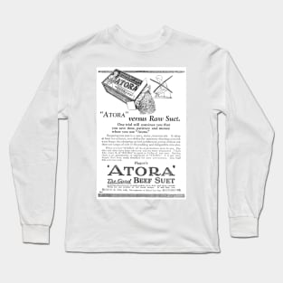 Hugon & Co. - Hugons 'Atora' Beef Suet - 1929 Vintage Advert Long Sleeve T-Shirt